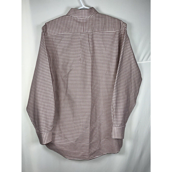 LL Bean Mens Button Up Size 15 1/2 Red Plaid Button Up Long Sleeve Shirt Thick - Picture 11 of 11